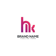 Modern colorful letter HK KH logo design vector element. Initials business logo.