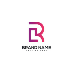 Modern colorful letter LR RL logo design vector element. Initials business logo.