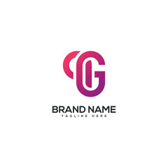 Obraz premium Modern colorful letter QG GQ logo design vector element. Initials business logo.