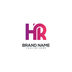 Modern colorful letter HR RH logo design vector element. Initials business logo.