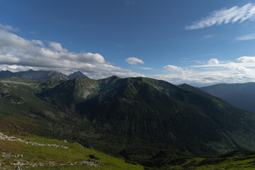 Mountain landscape in summer high in the Polish Tatras.