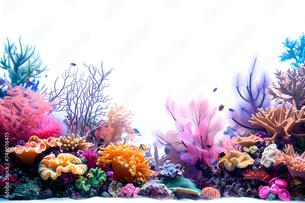 Wall mural Underwater Wonderland isolated on white background