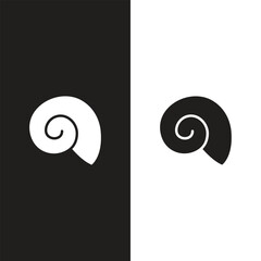 Seashell shell / shellfish or seafood line art icon for wildlife apps and websites