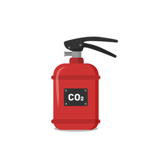 Autonomous chemical powder foam red flame extinguishers prevent risk fire with spray hose CO2 sticker instructions protecting home. Portable, industrial fire extinguisher firefighter equipment vector.