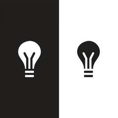 Light bulb icon. Light bulb vector icon. Idea icon. Lamp concept. Light bulb, isolated in modern simple flat design.