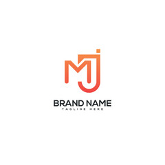 Modern colorful letter MJ JM logo design vector template. Initials business logo.