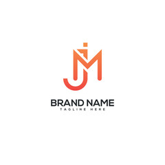 Modern colorful letter MJ JM logo design vector template. Initials business logo.