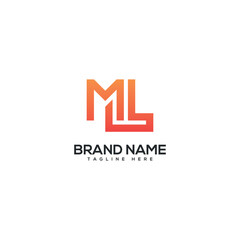 Modern colorful letter ML LM logo design vector template. Initials business logo.