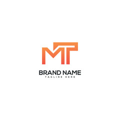 Modern colorful letter MT TM logo design vector template. Initials business logo.