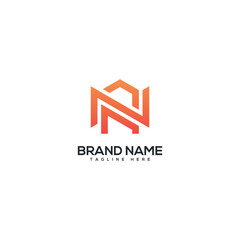 Modern colorful letter NA AN logo design vector template. Initials business logo.