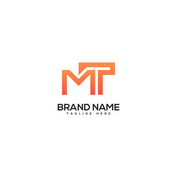 Modern colorful letter MT TM logo design vector template. Initials business logo.