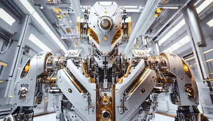 3d render of a robot with a sign