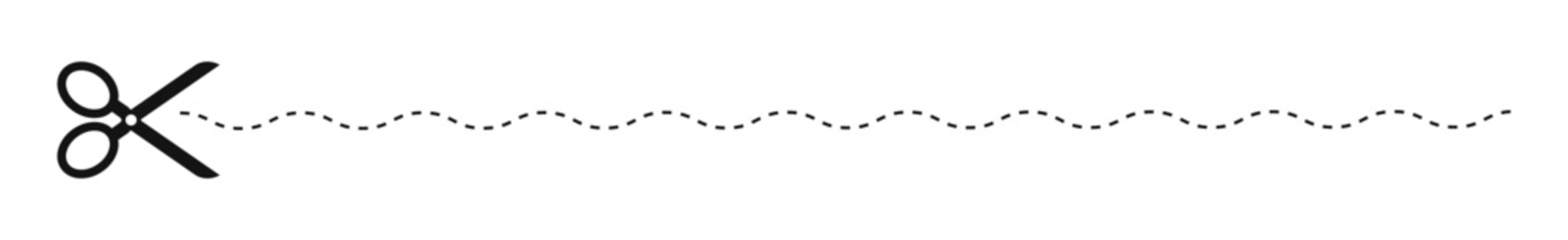 recommend clip art: Wavy cut line separator paper scissors border illustration vector