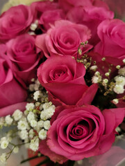 Pink and violet rose bouquet 