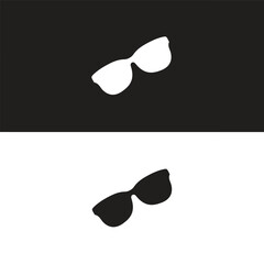 Vector illustration of hipster nerd style black glasses silhouette isolated on white background