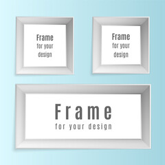 Set of vintage realistic photo frames isolated on transparent background. Vector photo frame layout design. Perfect for your presentations. Vector illustration