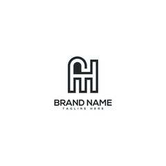 Modern letter AH HA logo design vector template. Initials monogram icon.