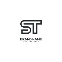 Modern letter ST TS logo design vector template. Initials monogram icon.