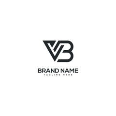 Modern letter VB BV logo design vector template. Initials monogram icon.