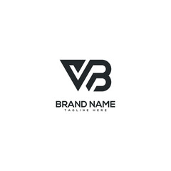 Modern letter WB BW logo design vector template. Initials monogram icon.