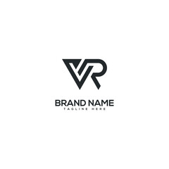 Modern letter VR RV logo design vector template. Initials monogram icon.