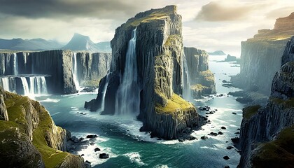 Fototapeta premium waterfall in the mountains