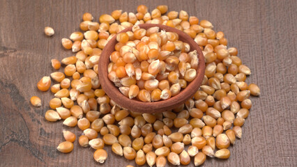 Raw Corn Seeds or Corn kernels are from Maize is a grain, and the kernels are used in cooking as a vegetable or a source of starch.