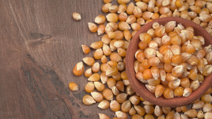 Raw Corn Seeds or Corn kernels are from Maize is a grain, and the kernels are used in cooking as a vegetable or a source of starch.