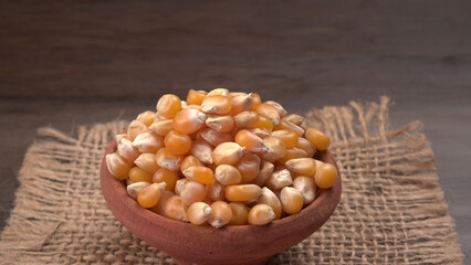 Raw Corn Seeds or Corn kernels are from Maize is a grain, and the kernels are used in cooking as a vegetable or a source of starch.