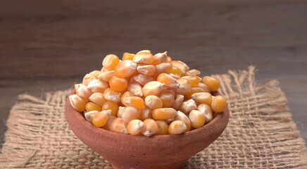 Raw Corn Seeds or Corn kernels are from Maize is a grain, and the kernels are used in cooking as a vegetable or a source of starch.