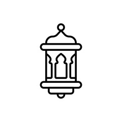 Islamic lantern outline icons, minimalist vector illustration ,simple transparent graphic element .Isolated on white background