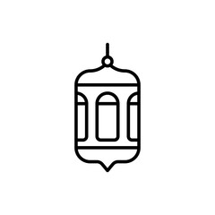 Islamic lantern outline icons, minimalist vector illustration ,simple transparent graphic element .Isolated on white background