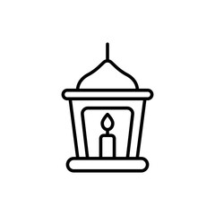 Islamic lantern outline icons, minimalist vector illustration ,simple transparent graphic element .Isolated on white background