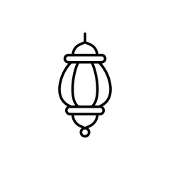 Islamic lantern outline icons, minimalist vector illustration ,simple transparent graphic element .Isolated on white background