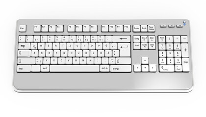 3d Tastatur, Keyboard für PC mit QWERTZ  Layout in Grau auf transparenten Hintergrund - 746521063