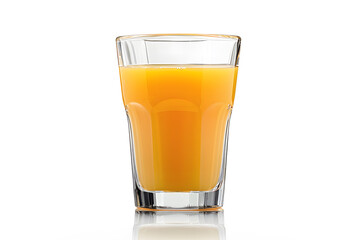 Orange juice glass isolated on white background