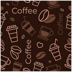Coffee Beans Pattern Background