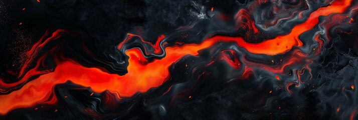 Close-up smooth lava flow abstract wallpaper. Red hot flowing lava texture background. iPhone wallpaper - obrazy, fototapety, plakaty