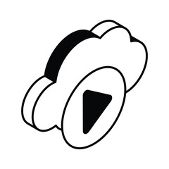 Grab this beautifully design isometric icon of cloud video, ready to use and download