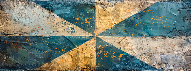 Aged scottish saltire flag on grunge wall texture