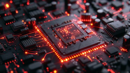 Fototapeta na wymiar Futuristic Semiconductor Chip