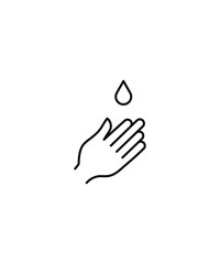 hand with water drop icon, vector best line icon.