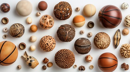 chocolates in shape of different kind of sports balls 