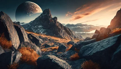 Poster sunrise over the mountains © Frantisek