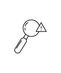 magnifying glass with risk icon, vector best line icon.