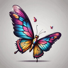 Fototapeta na wymiar Butterfly Cartoon Design Very Cool