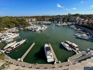 Harbour Town Marina Viewed from Lighthouse at Wide Angle