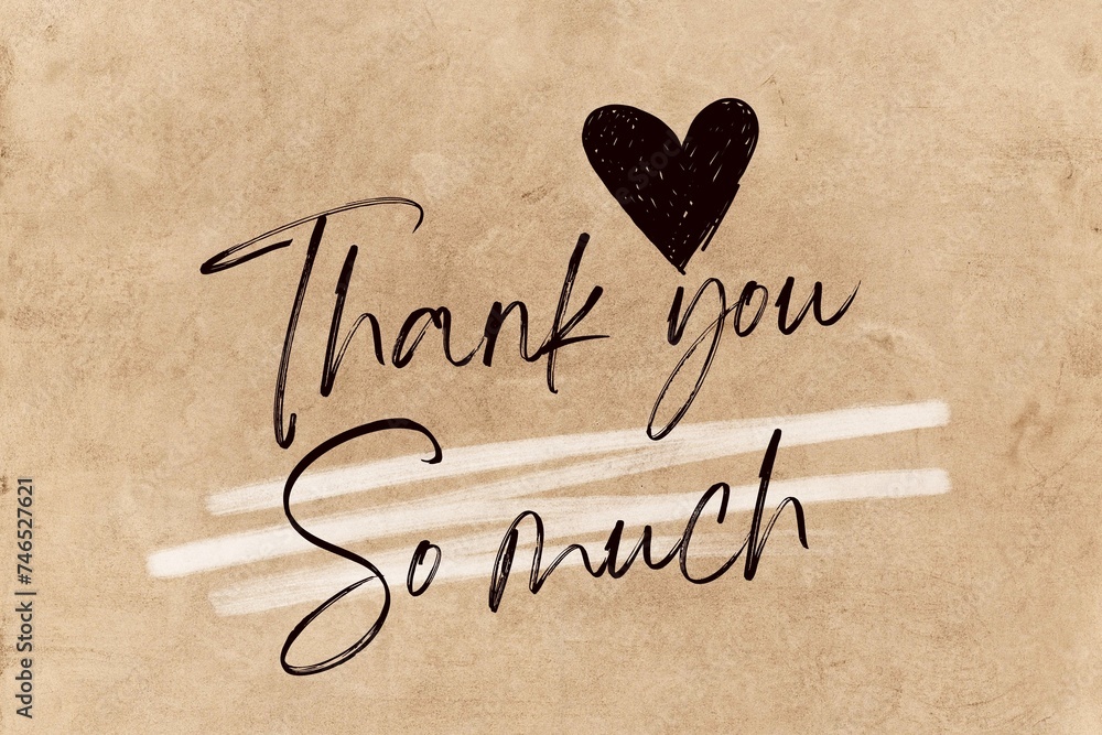 Wall mural thank you so much message banner