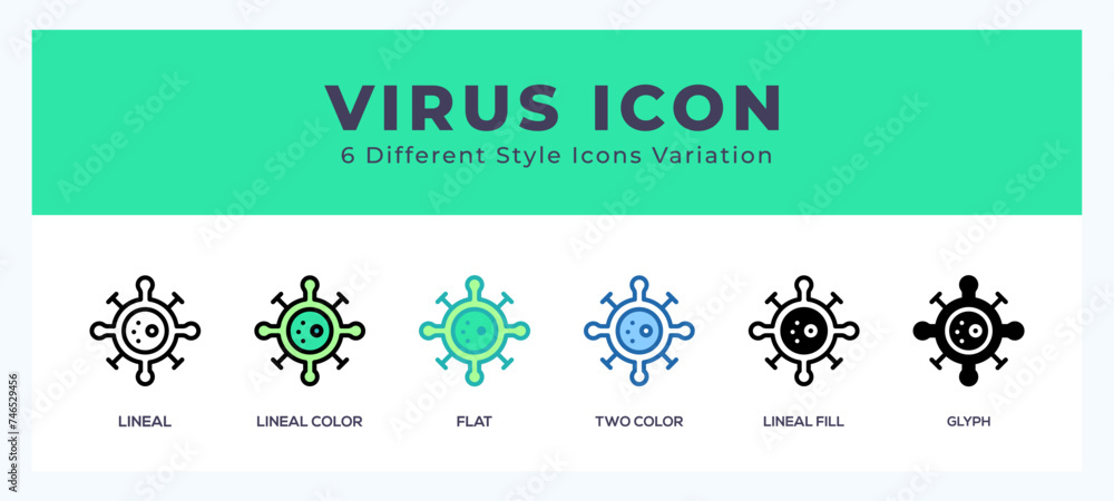 Poster virus set of vector icon. for web. and mobile app