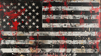 Abstract Rebellion: America's Flag Reimagined with Grunge Effects